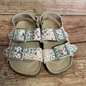 Zara toddler floral sandals size EU21  Us 5 1/2